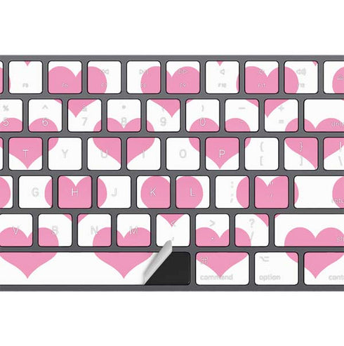 Plush Pink Hearts Magic Keyboard with Numeric Keypad Skin