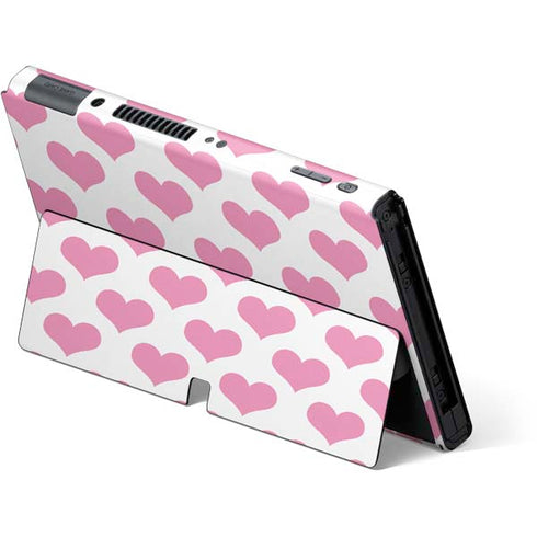 Plush Pink Hearts Nintendo Switch OLED (2021) Skin