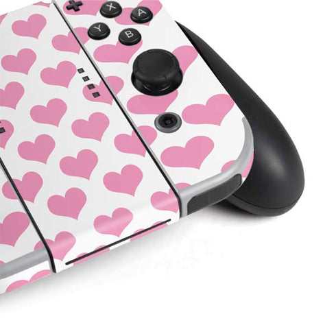 Plush Pink Hearts Nintendo Switch OLED (2021) Skin