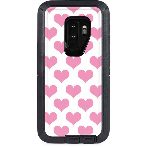 Plush Pink Hearts Otterbox Defender Galaxy Skin