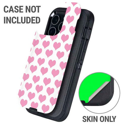Plush Pink Hearts Otterbox Defender iPhone Skin