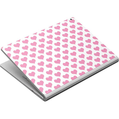 Plush Pink Hearts Surface Book Skin
