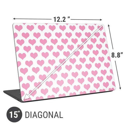Plush Pink Hearts Universal Laptop 15in (12.2 x 8.8in) Skin