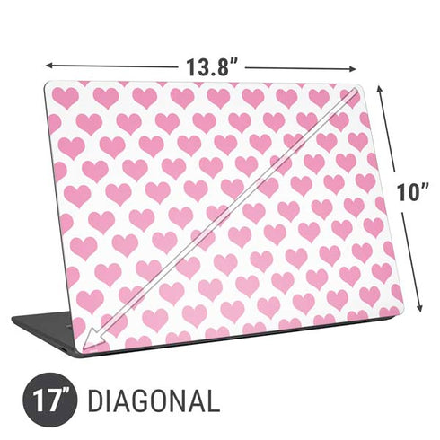 Plush Pink Hearts Universal Laptop 17in (13.8 x 10in) Skin