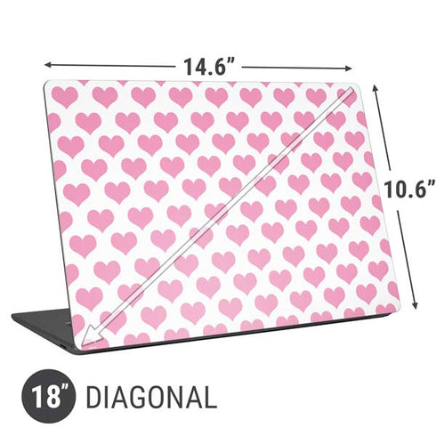 Plush Pink Hearts Universal Laptop 18in (14.6 x 10.6in) Skin