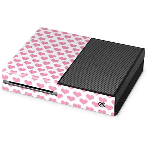 Plush Pink Hearts Xbox One Console Skin