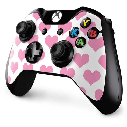 Plush Pink Hearts Xbox One Controller Skin