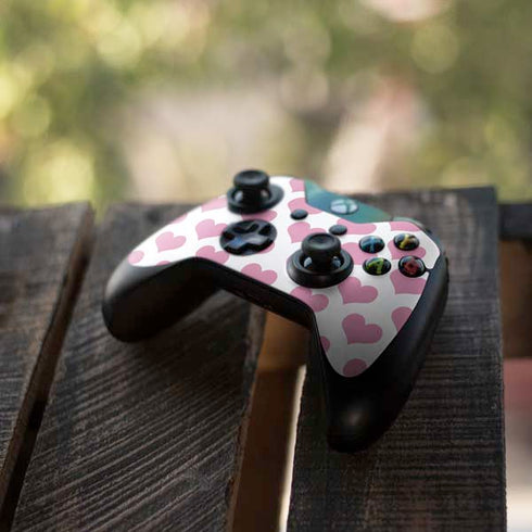 Plush Pink Hearts Xbox One Controller Skin