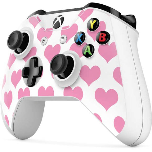 Plush Pink Hearts Xbox One S Controller Skin