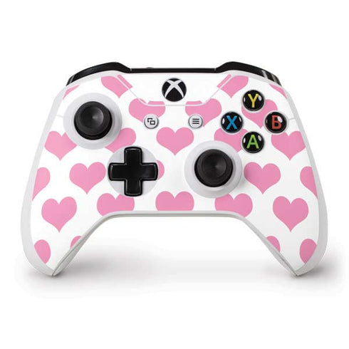 Plush Pink Hearts Xbox One S Controller Skin