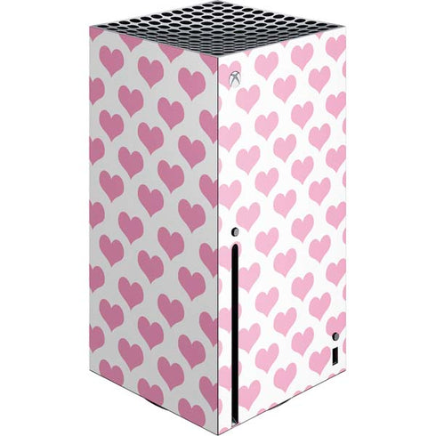 Plush Pink Hearts Xbox Series X Console Skin