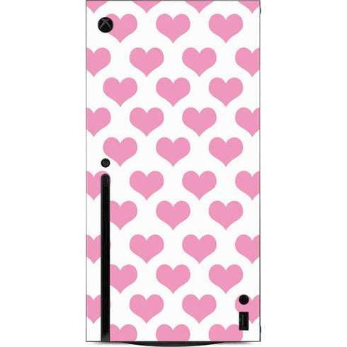 Plush Pink Hearts Xbox Series X Console Skin