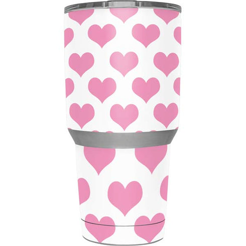 Plush Pink Hearts Yeti 30oz Rambler Tumbler Skin