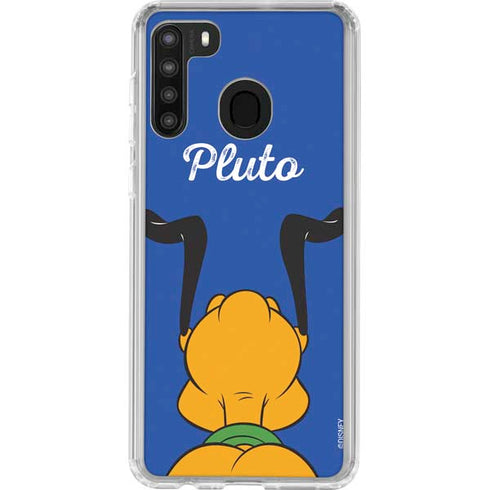 Disney Friends Pluto Backwards Galaxy A21 Clear Case