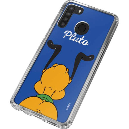 Disney Friends Pluto Backwards Galaxy A21 Clear Case