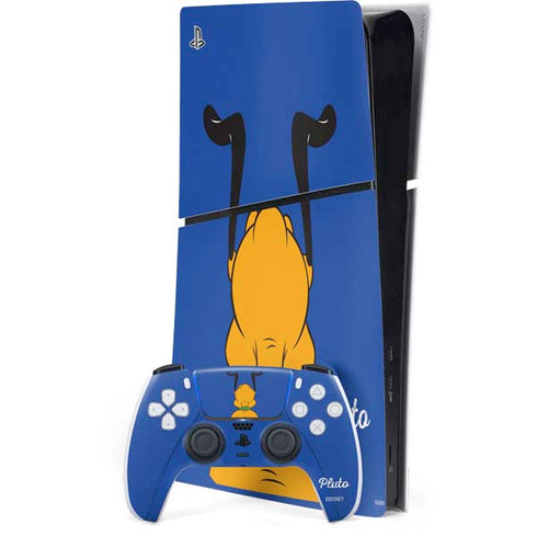 Disney Friends Pluto Backwards PS5 Slim Digital Edition Bundle Skin