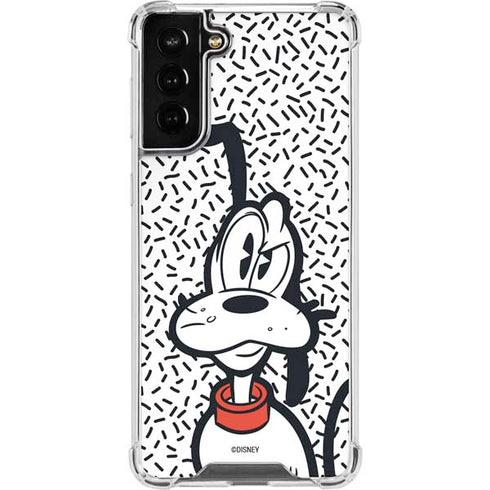 Disney Friends Pluto Confused Galaxy S21 FE Clear Case