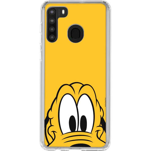 Disney Friends Pluto Up Close Galaxy A21 Clear Case