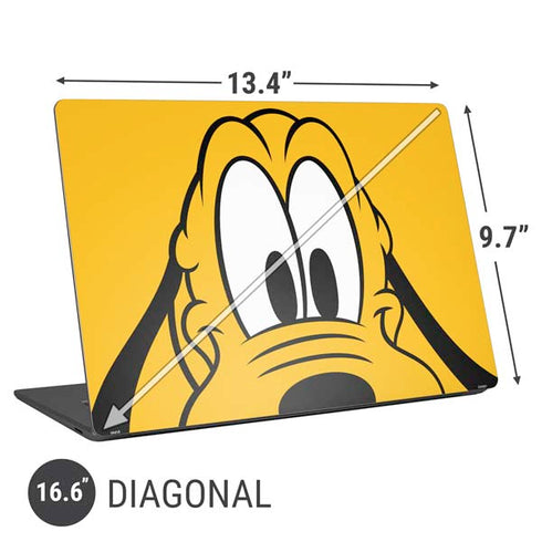 Disney Friends Pluto Up Close Universal Laptop 16.6in (13.4 x 9.7in) Skin