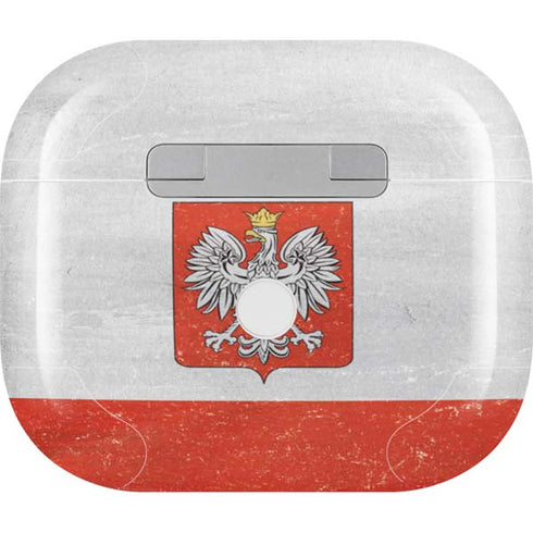 Poland Flag Distressed Apple AirPods (3rd Gen 2021) Skin