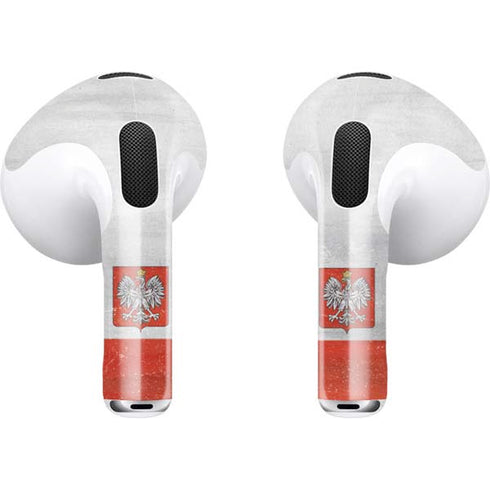Poland Flag Distressed Apple AirPods (3rd Gen 2021) Skin