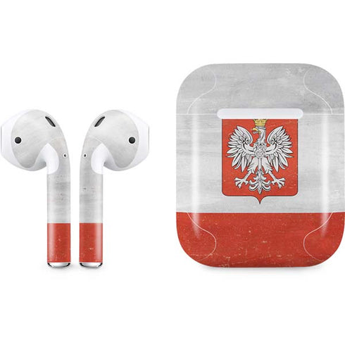 Poland Flag Distressed Apple AirPods Skin