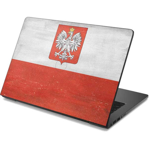 Poland Flag Distressed Dell Chromebook Skin