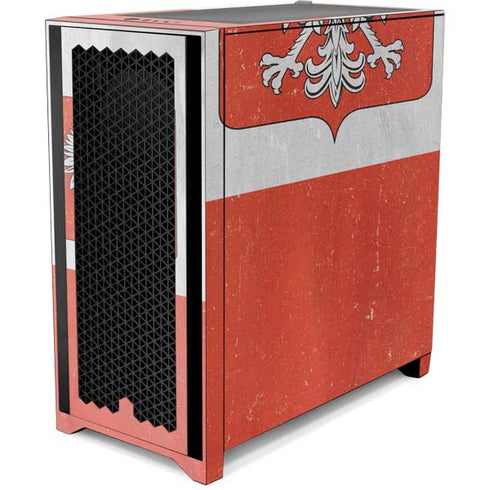 Poland Flag Distressed Corsair 4000D Tempered Glass Mid-Tower ATX Case Skin