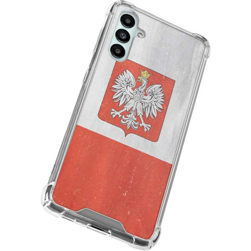 Poland Flag Distressed Galaxy A14 5G Clear Case