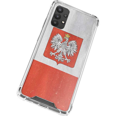 Poland Flag Distressed Galaxy A32 5G Clear Case