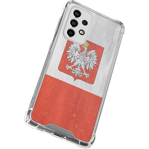 Poland Flag Distressed Galaxy A33 5G Clear Case