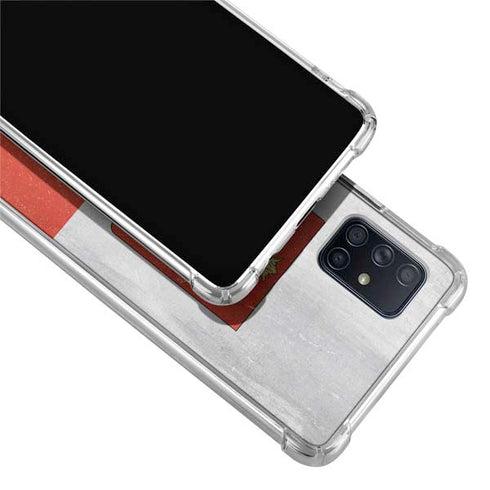 Poland Flag Distressed Galaxy A51 5G Clear Case