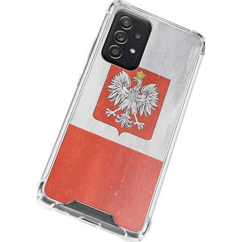 Poland Flag Distressed Galaxy A52 5G Clear Case