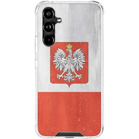 Poland Flag Distressed Galaxy A54 5G Clear Case