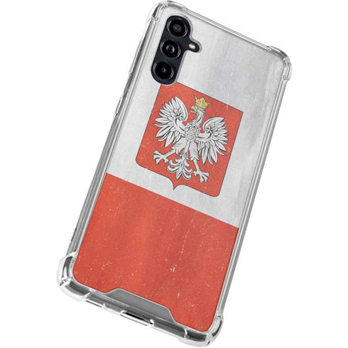 Poland Flag Distressed Galaxy A54 5G Clear Case