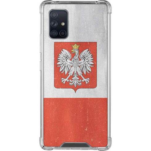 Poland Flag Distressed Galaxy A71 5G Clear Case