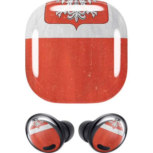 Poland Flag Distressed Galaxy Buds Pro Skin