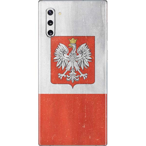Poland Flag Distressed Galaxy Note 10 Skin