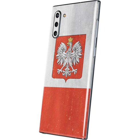 Poland Flag Distressed Galaxy Note 10 Skin