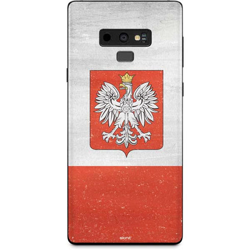 Poland Flag Distressed Galaxy Note 9 Skin