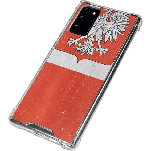 Poland Flag Distressed Galaxy Note20 5G Clear Case