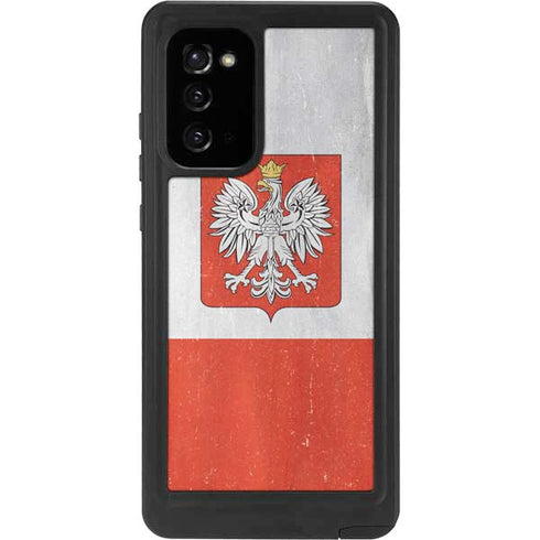 Poland Flag Distressed Galaxy Note20 5G Waterproof Case