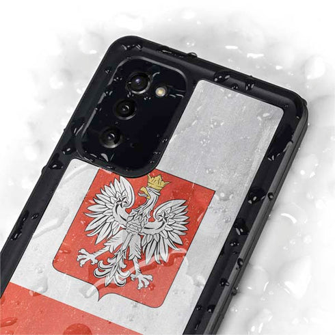 Poland Flag Distressed Galaxy Note20 5G Waterproof Case