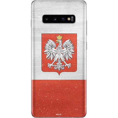 Poland Flag Distressed Galaxy S10 Plus Skin