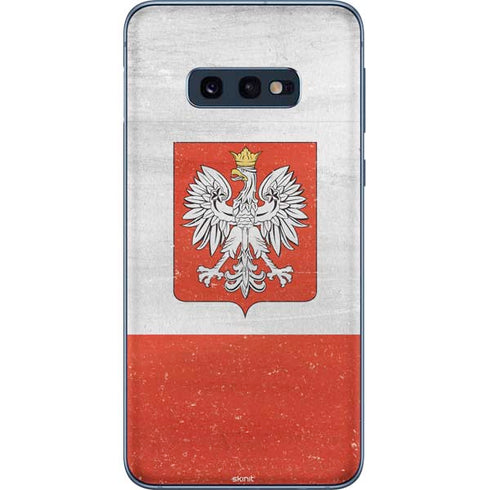 Poland Flag Distressed Galaxy S10e Skin