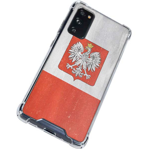 Poland Flag Distressed Galaxy S20 FE Clear Case