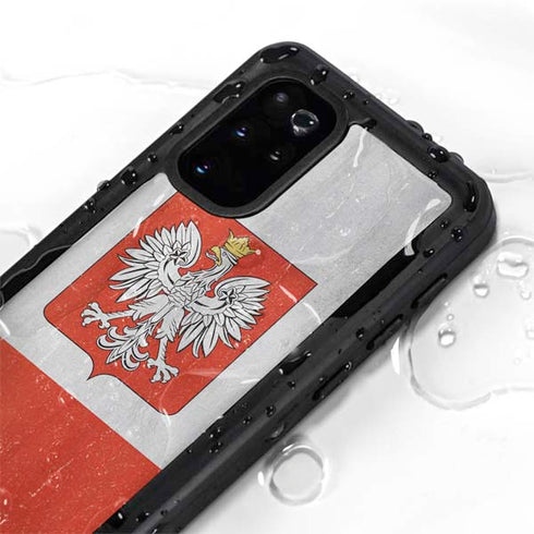 Poland Flag Distressed Galaxy S20 Plus Waterproof Case