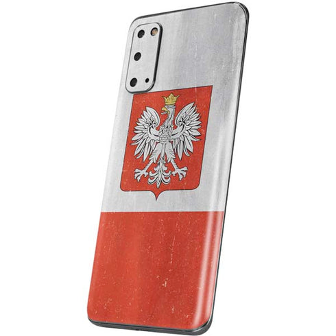 Poland Flag Distressed Galaxy S20 Skin