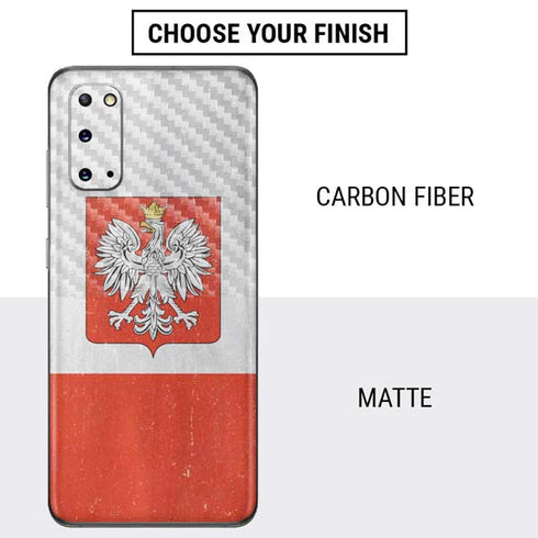 Poland Flag Distressed Galaxy S20 Skin