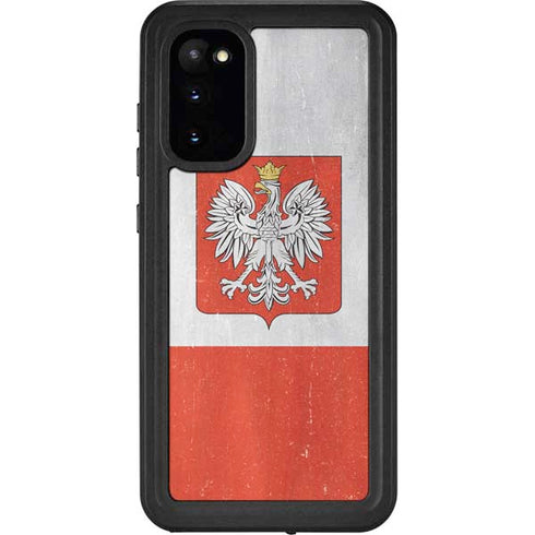 Poland Flag Distressed Galaxy S20 Waterproof Case
